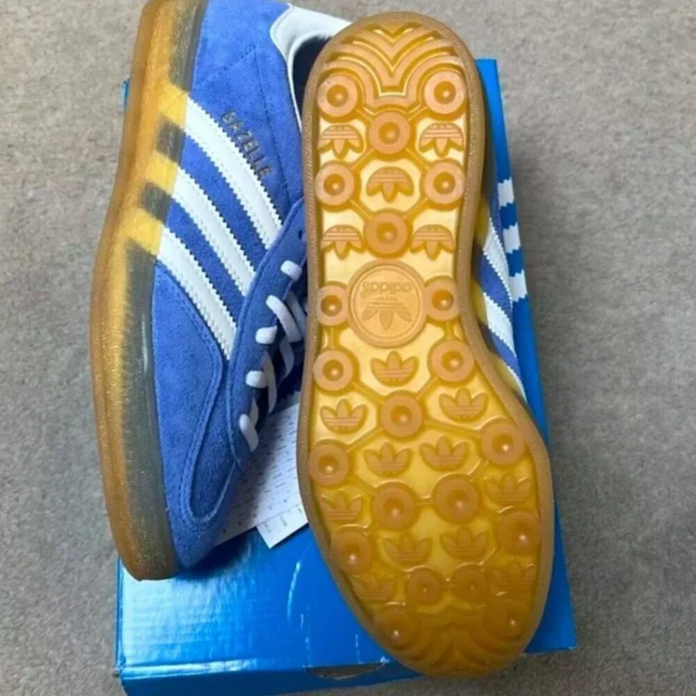 Adidas Women's Gazelle Indoor Sneakers Original Shoes Blue Fusion Gum HQ8717 - Picture 13 of 16